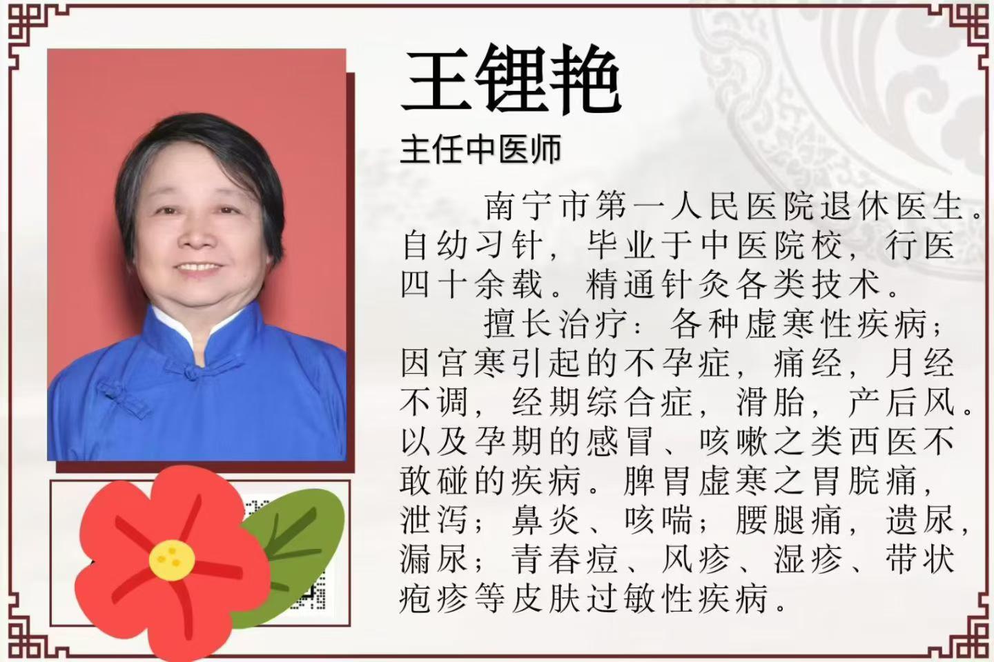 王锂艳主任中医师介绍海报